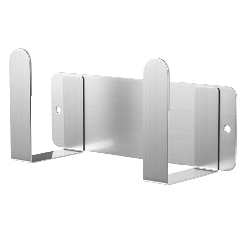 Stainless Steel Wall Mounted Cutting Board Holder Punch-Free Adhesive Multifunctional Kitchen Organizer Pot Lid Storage Rack 7" x 2.3" x 1.8" - color: Silver