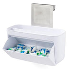 YouCopia DoorStash™ Dishwasher Pod Holder with Lid, Hanging Storage Container for Detergent, Speckled White - size: Pod Holder