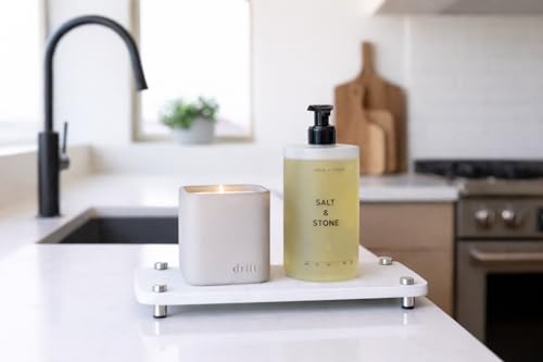 Premium White Squared Sink Caddy - Water-Absorbing Diatomaceous Earth Tray for Sink with, Elevated Stainless Steel Feet, Non-Toxic, Fast-Drying, Kitchen or Bathroom (Driftwood) - color: Driftwood
