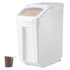 VEVOR Rice Storage Container, 4.5Gallon/20L Capacity Large Dog Food Dispenser Bin, Kitchen Ingredient Grain Cereal Flour Bin, Pet food Containers with Wheels, Measuring Cup, Airtight Lid, 1 Pack - size: 4.5 Gallon*1
