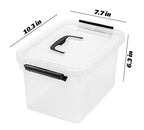 6 Quart Clear Storage Latch Box/Bins, 6-Pack Plastic Container with Latches and Lid - color: Clear, size: 6 QT