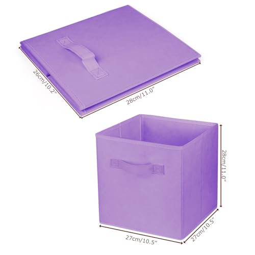 2 Pcs Storage Cubes, 10.5 Inch Collapsible Storage Bins, Fabric Foldable Bins for Organization, Durable Storage Bins for Closet, Shelves, Offices (Light Purple) - color: Light Purple