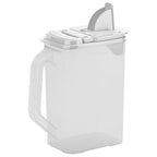 Buddeez Kitchen Pantry Container - Easy Grip Handle for Mess Free Use - Flour and Sugar Storage Made Simple - 4 Quart White Lid - size: 4 QT