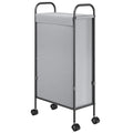 ELYKEN Slim Laundry Hamper with Lid, 50L Small Rolling Laundry Basket on Wheels, 7.9” Narrow Dirty Cloth Cart with Removable Inner Bag for Small Bathroom, Bedroom, Grey - style: Grey-50L