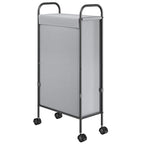 ELYKEN Slim Laundry Hamper with Lid, 50L Small Rolling Laundry Basket on Wheels, 7.9” Narrow Dirty Cloth Cart with Removable Inner Bag for Small Bathroom, Bedroom, Grey - style: Grey-50L