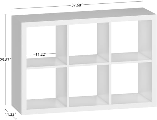 6 Cube Organizer, White Cube Storage Organizer with Fabric Bin, Cube Storage Shelf for Bedroom, Living Room, Office, Modular Bookshelf Organizer for Books, Closet - color: White, size: 6 cube