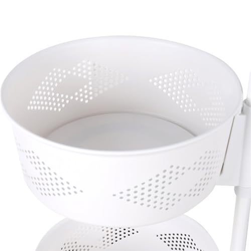 5 Tier Rotating Storage Shelf with Lockable Casters, Circular Rotating Basket Large Storage Rack with 360° Wheels 180° Rotating Multi-Layer Kitchen Storage Shelf (5 Tier) - size: 5 Tier
