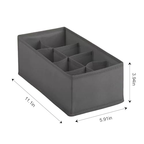 1 Pcs Drawer Organizer Storage Box for Underwear Socks Closet Divider for Wardrobe Dresser Vanity Space Saving Use(8-Grid Grey) - color: Grey-4, size: Medium