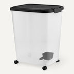 Amazon Basics Pet Food Storage Container with Rolling Wheels, BPA-Free, Detachable Scoop, 50lbs Capacity - size: 50lbs