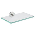 JQK Bathroom Glass Shelf, Tempered Glass Shower Storage 8 by 5 inches, 304 Stainless Steel Brushed Finish Wall Mount, TGS101L8-BN - color: Brushed, size: 8 Inch (1 Pack)