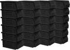 Akro-Mils 30220 AkroBins Plastic Storage Bins, Space-Saving Stackable Bins for Garage, Pantry, Craft Organization, 7" x 4" x 3", Black, 24-Pack - color: Black