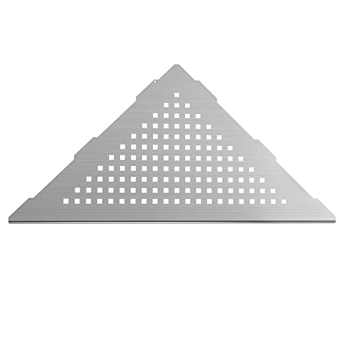 Qeke Bathroom Corner Shelf, Recessed 10" Shower Shelf Caddy, SUS304 Stainless Steel Shelf Wall Mount Triangular, No Drilling, Brushed Nickel - color: Brushed Nickel, size: 10"- 1 Pack