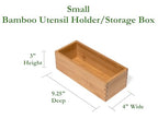 Lipper International Bamboo Wood Utensil Holder Storage Box for Cooking Tools, Makeup, or Office Supplies, 4" x 9 1/4" x 3" - size: 4" x 9 1/4" x 3"