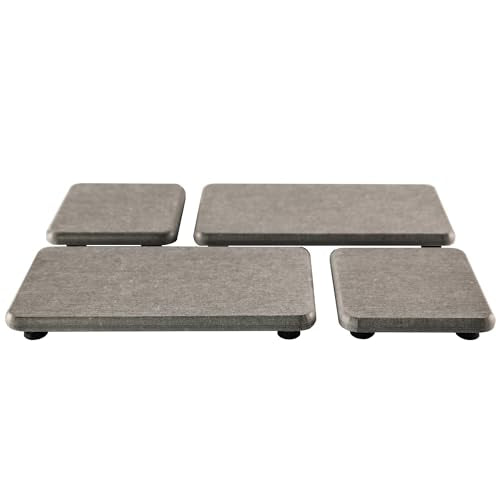 NiuYichee Set of 4 Water Absorbent Diatomite Coasters, Diatomaceous Earth Kitchen Soap Dish, Bathroom Trays, Water Absorbing Stone Used for Hand Soaps & Plants & Toiletries in The Modern Home - color: Set of 4 Grey