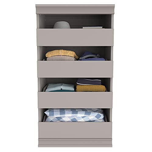ClosetMaid 4598 Modular Storage Stackable Unit with 4 Drawers, Taupe - color: Taupe