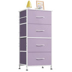 WLIVE Dresser with 4 Drawers, Storage Tower, Organizer Unit, Fabric Dresser for Bedroom, Hallway, Entryway, Closets, Sturdy Steel Frame, Wood Top, Easy Pull Handle, Purple - color: Purple