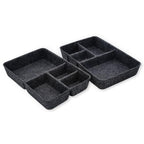 Welaxy 2-piece Junk Drawer Organizer bin 4 Compartments Office home dorm 2 dividers Felt Trays Drawers Multi-Purpose Storage (Charcoal x 2) - color: Charcoal