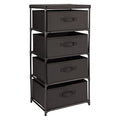 Juvale 4-Tier Fabric Dresser for Closet - 16.5 x 13 x 33 in, Black - Storage Cabinet with Drawers, Closet Drawers & Bedroom Storage - color: Black