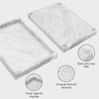 Marble Bathroom Tray,Pure Natural Marble Vanity Tray,Marble Tray for Kitchen Counter Non-Ceramic/Non-Resin,Stone Tray 12 x 8 inch (White) - color: White