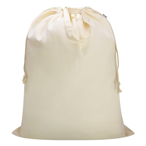 Canvas Laundry Bag 33"Wx 35"H, Thick Canvas Laundry Bag with Handles & Drawstring, Extra Large Heavy Duty Washable Basket Liner Hamper Liner Storage Sack (Beige XL, 1 Pack) - color: Beige, size: XL 33"W x 35"H┃1 Pack