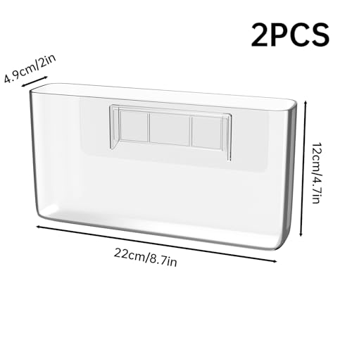 NiHome Acrylic Wall Mount Organizer 2-Pack, Slim Multi-Use Over Cabinet Storage Bins No-Drill Installation, Versatile Use for Kitchen, Bathroom, Office Perfect for Small Accessories (Clear) - color: Clear-Acrylic