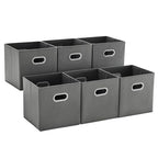 MAX Houser Fabric Storage Bins Cubes Baskets Containers with Dual Plastic Handles for Home Closet Bedroom Drawers Organizers (Cattail Gray) - color: 11 ashy