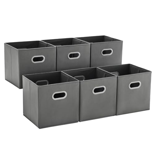 MAX Houser Fabric Storage Bins Cubes Baskets Containers with Dual Plastic Handles for Home Closet Bedroom Drawers Organizers (Cattail Gray) - color: 11 ashy