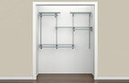 ClosetMaid ShelfTrack Wire Closet Organizer System, Adjustable from 4 to 6 Ft., with Shelves, Clothes Rods, Hardware, Durable Steel, Satin Chrome - color: Satin Chrome, size: 4 ft to 6 ft