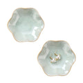 JAMEND CLXP 2PCS Lotus Leaf Shape Ring Holder Dish, Small Key Bowl, Ceramic Trinket Tray Jewelry Dish Organizing Necklace Earrings for Mom Friend Sister, All Jewelries Are NOT Included, Light Green.… - color: Light Green-2PCS