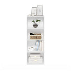 Furinno Luder Bookcase / Book / Storage, 4-Tier, White - color: White, size: 4-Tier, 9.3 x 15.6 x 41.7
