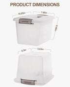 Citylife 4 Packs 6 QT Storage Bins with Lids Clear Plastic Bins with Grey Handle Stackable Storage Containers for Organizing - size: 6.0QT, style: 4 PACK