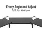 Mind Reader Dual Monitor Stand, Desktop Organizer, Laptop Riser, Office, MDF, 51.25"L x 9.25"W x 4.75"H, Black - color: Black