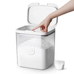 LivLab Mker Laundry Detergent Dispenser with One-Press Lid,Clear PET Powder container with Measuring Cup, Pods container 5.5L/12Lbs/200oz(270 Pods) - color: 5.5L
