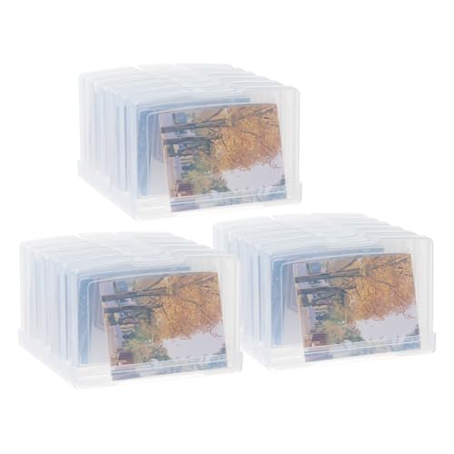 novelinks Transparent 4" x 6" Photo Storage Boxes, 6 Inner Photo Organizer Cases with Tray, Picture Storage Containers for 4x6 Prints, Craft & Memory Card Sorting Box (Clear 3Pack) - color: Clear 3 Pack