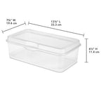 Sterilite 18-Pack FlipTop Stackable Rectangular Storage Bin with Hinging Lid, Clear - size: 1.7 Cubic Feet, style: 18 Pack