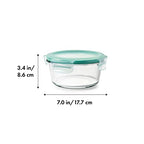 OXO Good Grips 4 Cup Smart Seal Leakproof Glass Round Airtight Food Storage Container - size: 4 Cup