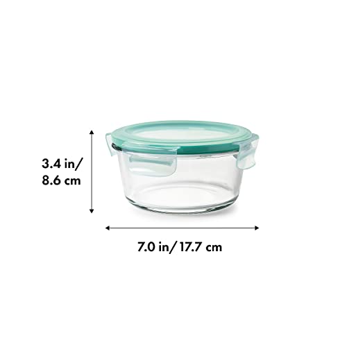 OXO Good Grips 4 Cup Smart Seal Leakproof Glass Round Airtight Food Storage Container - size: 4 Cup