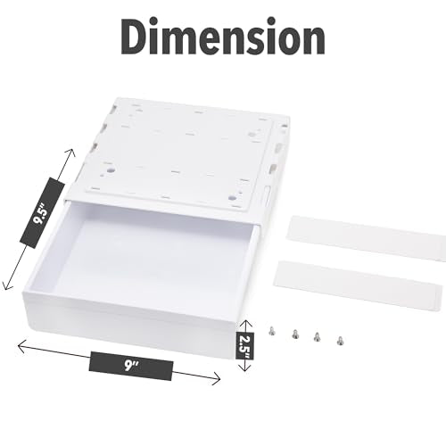 Under Desk Drawer - Large Under Table Hidden Drawer Desk Accessories & Workspace Organizers Desktop Storage Pencil Slide Out Organizer with Screw Adhesive Tape Shelf Tray at Office - size: Middle