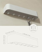 Kazai. Key Holder for Wall 'Tone' | Minimalist Key Hooks Design from Berlin | Modern Key Hanger with Metal Shelf | Key Hook Wall Mounted as Hallway Furniture | White - color: White