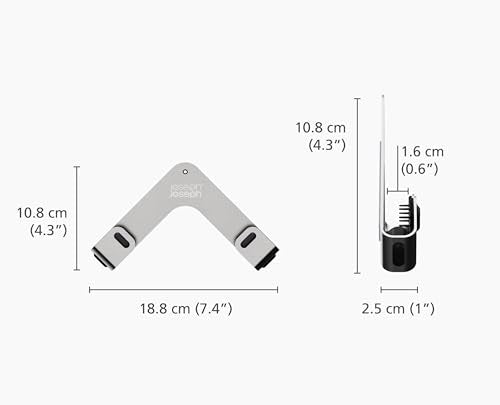 Joseph Joseph Space Set of 2 Pot and Pan Lid Holders Self Adhesive Wall Mount Storage Organizer, Suitable for Lids up to 11 in, 3M VHB Tape and Screws Included, Stainless Steel