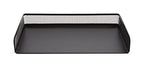 TRU RED Side‑Load Stackable Metal Letter Tray, Matte Black – Desktop Paper Organizer for Office Files & Documents