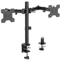 WALI Dual Monitor Stand for Desk, Dual Monitor Mounts for 2 Monitors up to 27 inch, 2 Monitor Desk Mount Holds up to 22 lbs, Height Adjustable Swivel Tilt Rotation, 75x75/100x100mm (M002), Black - size: Dual, style: C-Clamp