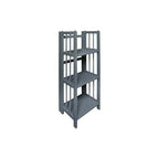 Casual Home 3-Shelf Folding Bookcase, 14" Wide, Slate Gray - color: Slate Gray