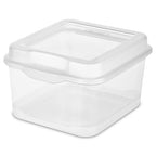 Sterilite FlipTop, Stackable Small Storage Bin with Hinging Lid, Plastic Container to Organize Desk at Home or Office, Clear, 36-Pack - size: 1.5 Cubic Feet, style: 36 Pack