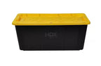 57 Gal. Tough Storage Tote in Black with Yellow Lid