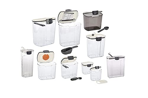 Progressive ProKeeper Baker's Airtight Kitchen Storage Canister Container Set for Flour, Sugar & More, Keeps Ingredients Fresh, with Accessories (Multicolor, 10- Piece) - color: Multicolor, size: 10- Piece