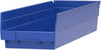 Akro-Mils 30164 Plastic Shelf Bins, Heavy Duty Storage Bins for Garage, Closet, and Drawer Organization, 24-Inch x 6-1/2-Inch x 4-Inch, Blue, 6-Pack - color: Blue