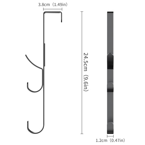 Over the Door Hooks hanger,over the door towel hook Organizer hanging for coat clothes backpack hat purse Metal Towel Rack Back of Shower for Bathroom,Dorm,Bedroom,Kitchen,Office Closet (Black-2Packs) - color: Black, size: 2 Pack