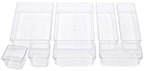 Masirs Clear Drawer Organizer - Easily Organize and Customize the Layout of Drawers. Great for Office Desk, Utensils, Cosmetics and Makeup. (8-Piece Set) - size: 8-Piece Set