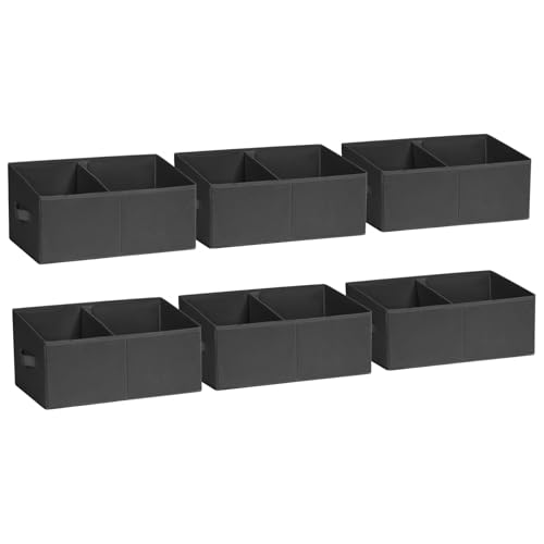 DIMJ Closet Storage Bins, 6 Pack Storage Baskets for Shelves, Foldable Closet Organizer with Handle, Linen Closet Organizers and Storage for Clothes, Toys, Towel, Books (Black) - color: Black, size: 6 Bins 16.5"x11"x7.8"